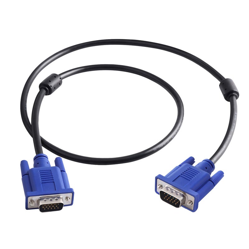 PASOW كابل شاشة VGA إلى VGA HD15 ذكر إلى ذكر للتلفاز والكمبيوتر والبروجيكتور (3 أقدام) - Image 1